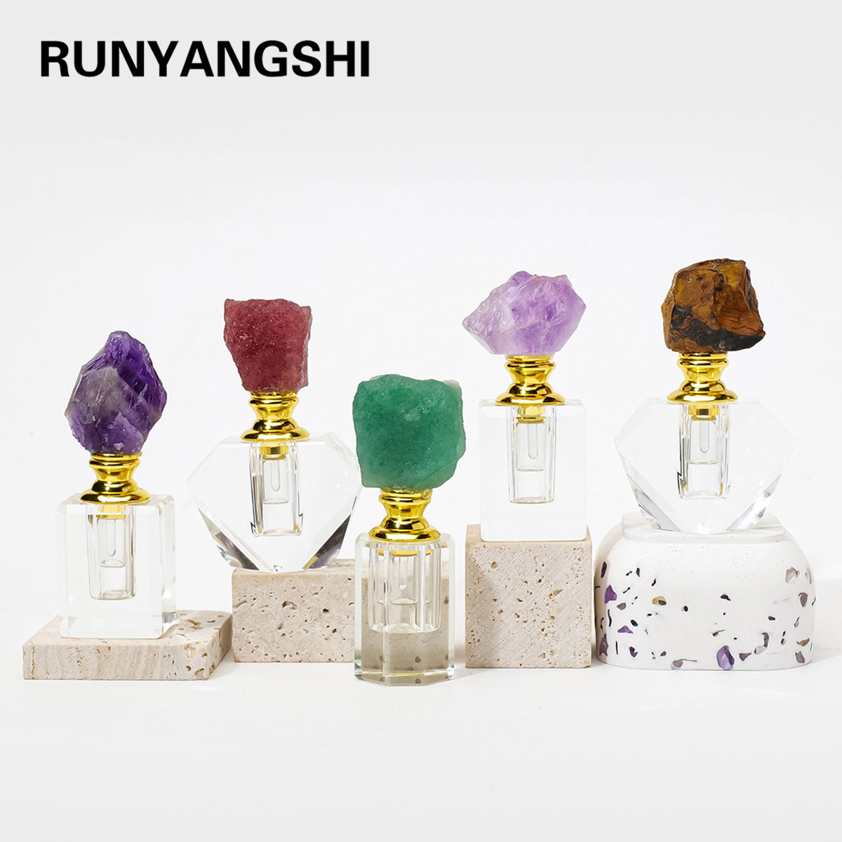 1PC Natürliche Amethyst Krista – Juice Bottle Dropper Bewertung und Preis