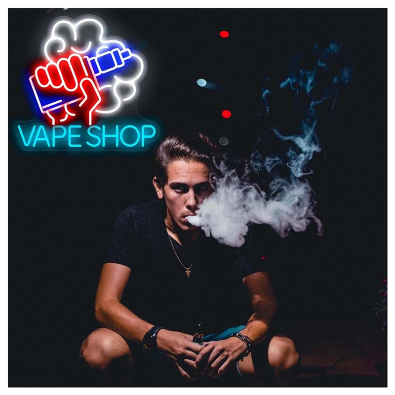 Vape-Shop Neonschild: Hand mit – Vaping Store Bewertung und Preis